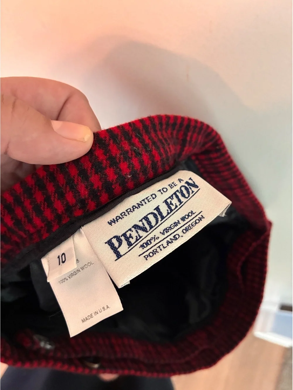 Vintage Pendleton 100% Wool Plaid Fringe Wrap Skirt USA Size 10